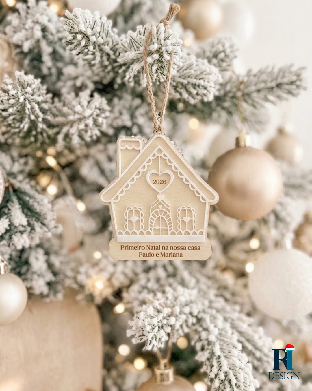 Ornamento Casa de Natal Personalizado - C10