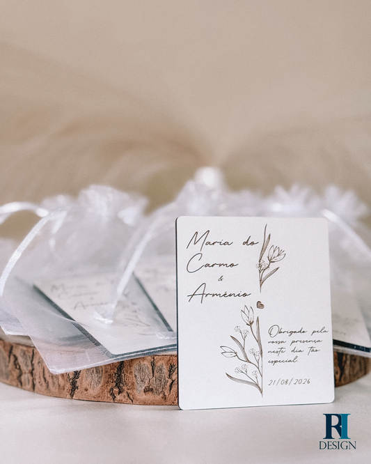 Lembrança de casamento personalizada floral - Modelo 2