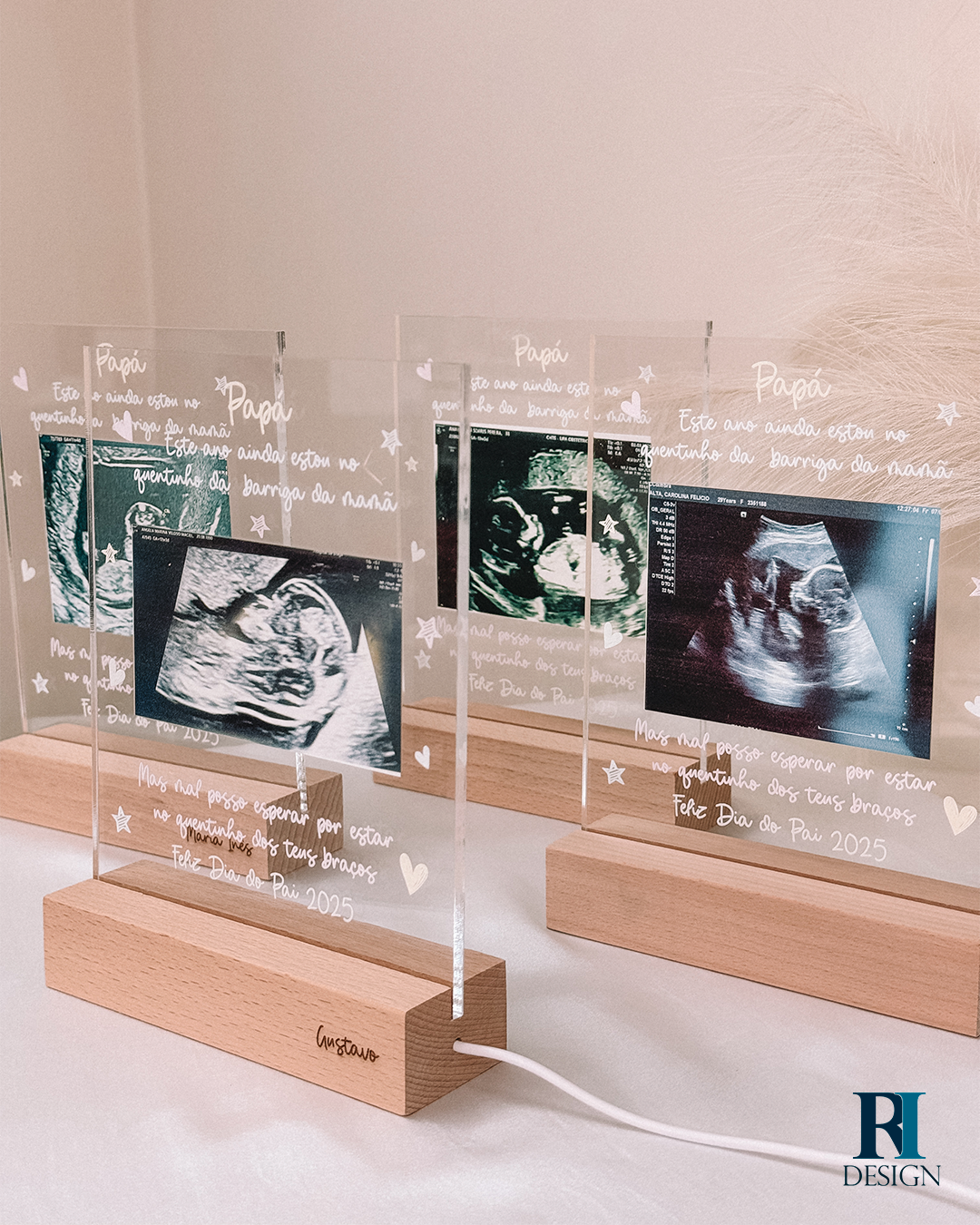 Candeeiro led Dia Pai ecografia - RI Design