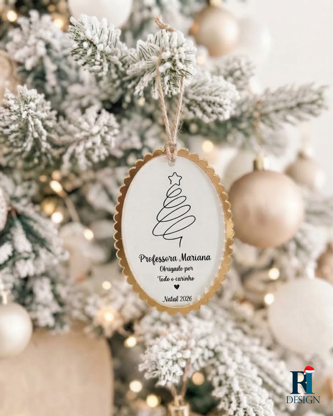 Ornamento de Natal Personalizado para Professor – E10