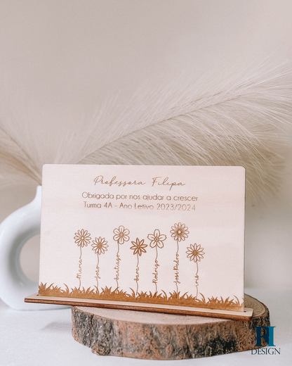 Placa de Madeira Turma Jardim - RI Design