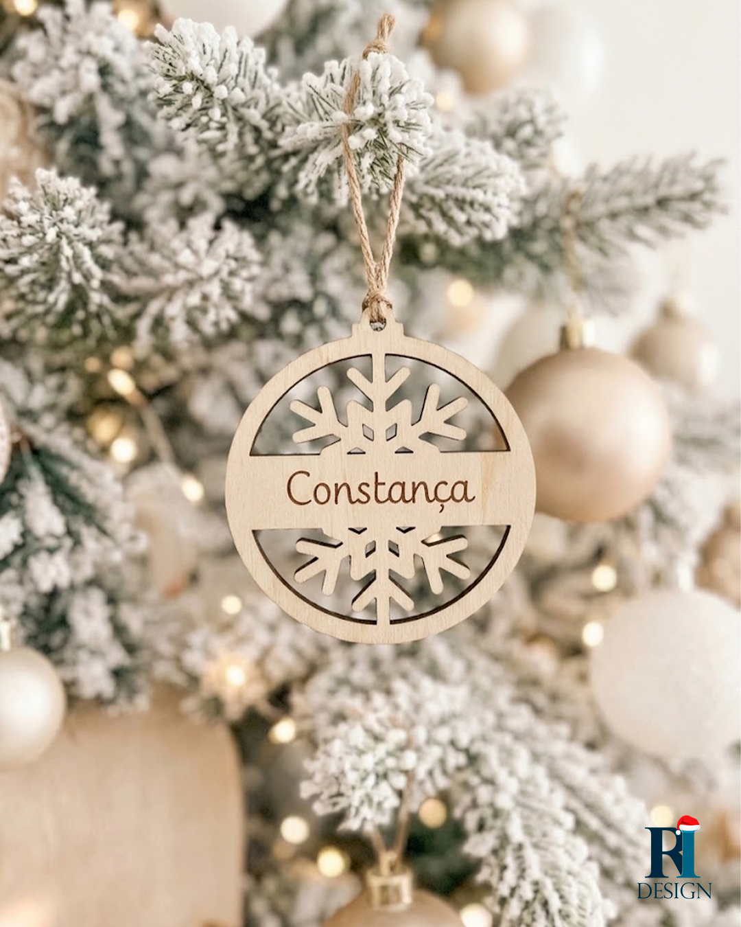 Bola de Natal Personalizada Floco de Neve - N20