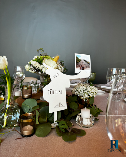 Marcador de Mesa Viagens - RI Design