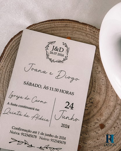 Convite Casamento Modelo 1 - RI Design