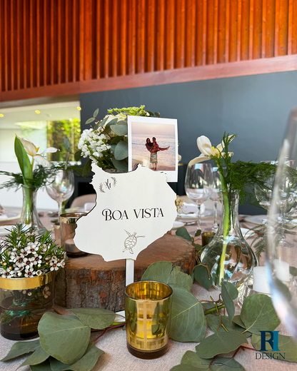 Marcador de Mesa Viagens - RI Design