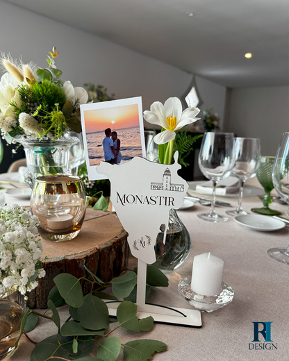 Marcador de Mesa Viagens - RI Design