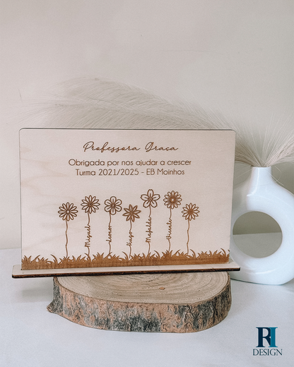 Placa de Madeira Turma Jardim - RI Design