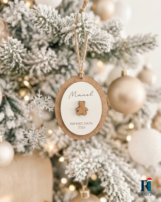 Ornamento de Natal Primeiro Natal ursinho - P8