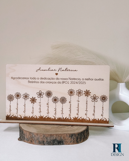 Placa de Madeira Turma Jardim - RI Design