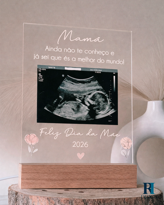 Candeeiro led Dia Mãe ecografia