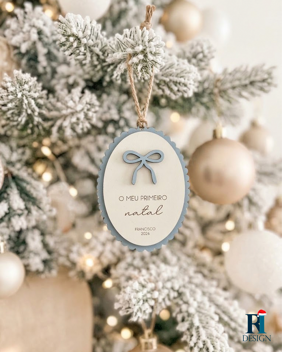 Ornamento de Natal Primeiro Natal Lacinho - P10