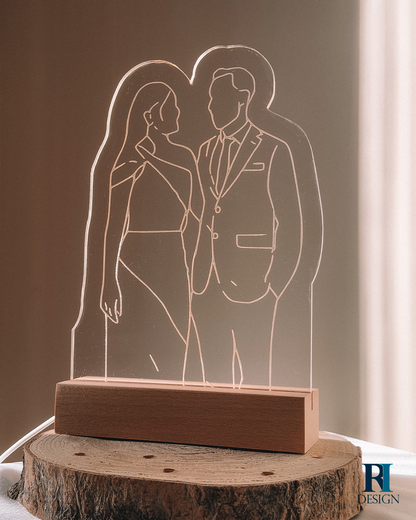 Candeeiro led contorno de foto